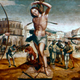 The Martyrdom Of St. Sebastian, 16th century. Sebastian was a member Emperor Diocletian’s Praetorian Guard sentenced to be executed by archers. When Diocletian discovered that Sebastian was still alive, he ordered that he be clubbed to death. (Photo: Art Media/Print Collector via Getty Images)